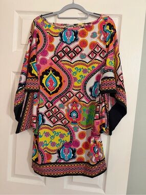 Trina Turk Vibrant Multicolor Marrakesh Tunic Swim Cover EUC
